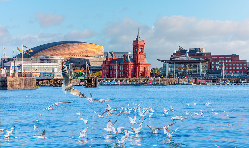 Landscape view of Cardiff Bay